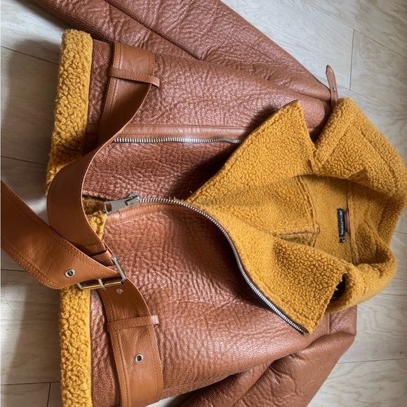 Faux Leather Shearling Biker Jacket - Picture 3 of 4